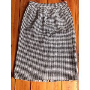 Vintage Carroll Reed 100% Wool Houndstooth Check Pencil Skirt USA 29" Waist